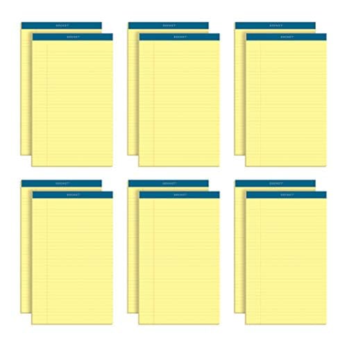 TOPS Docket Writing Pads, 8-1/2" x 14", Legal Rule, Canary Paper, 50 Sheets, 12 Pack (63580) - Image 1