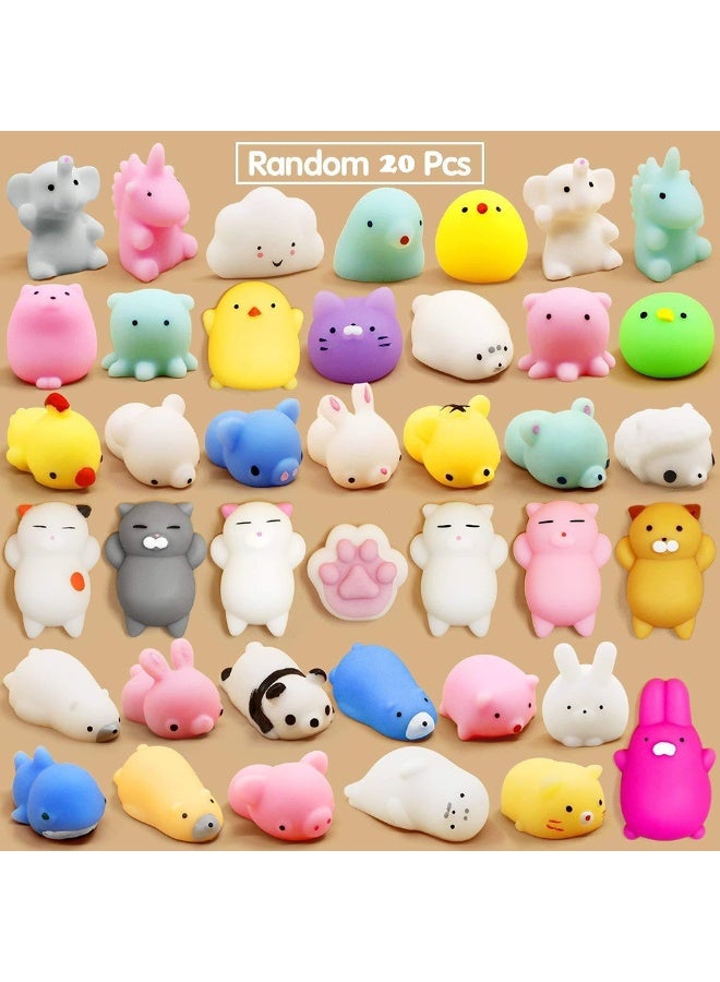 20-Piece Mini Mochi Squishy Toys Random Delivery Kawaii Cat Animals Party Favors Sensory Toys Stress Reliever Toy Squishies for Kids 4-8 - Image 1