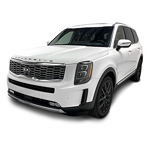SlickMod Chrome Delete Blackout Vinyl Overlay for 2020-2022 Kia Telluride Front Bumper Side Trim (Front Side Trim, Gloss Black) - Image 3