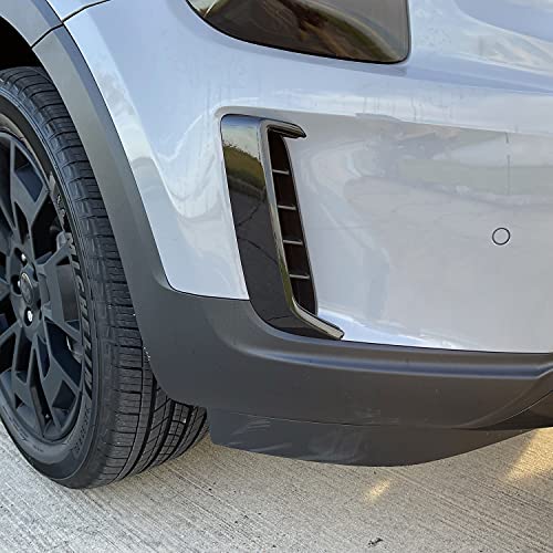 SlickMod Chrome Delete Blackout Vinyl Overlay for 2020-2022 Kia Telluride Front Bumper Side Trim (Front Side Trim, Gloss Black) - Image 4