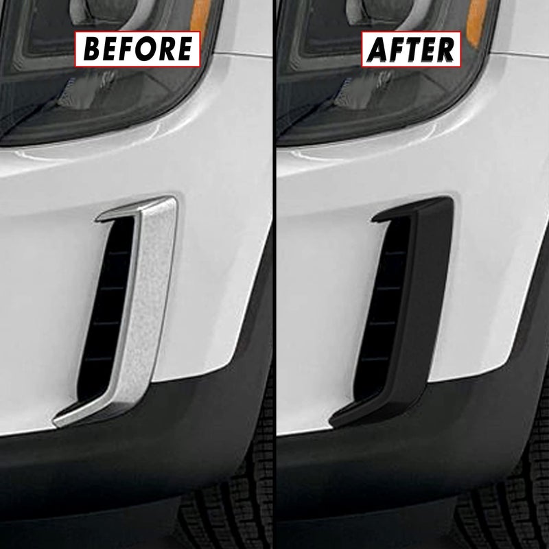 SlickMod Chrome Delete Blackout Vinyl Overlay for 2020-2022 Kia Telluride Front Bumper Side Trim (Front Side Trim, Gloss Black) - Image 5