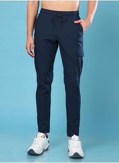 Technosport Solid 4-Way Stretch Cargo Track Pants by Styli  - Image 1