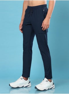 Technosport Solid 4-Way Stretch Cargo Track Pants by Styli  - Image 3