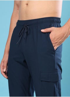 Technosport Solid 4-Way Stretch Cargo Track Pants by Styli  - Image 2