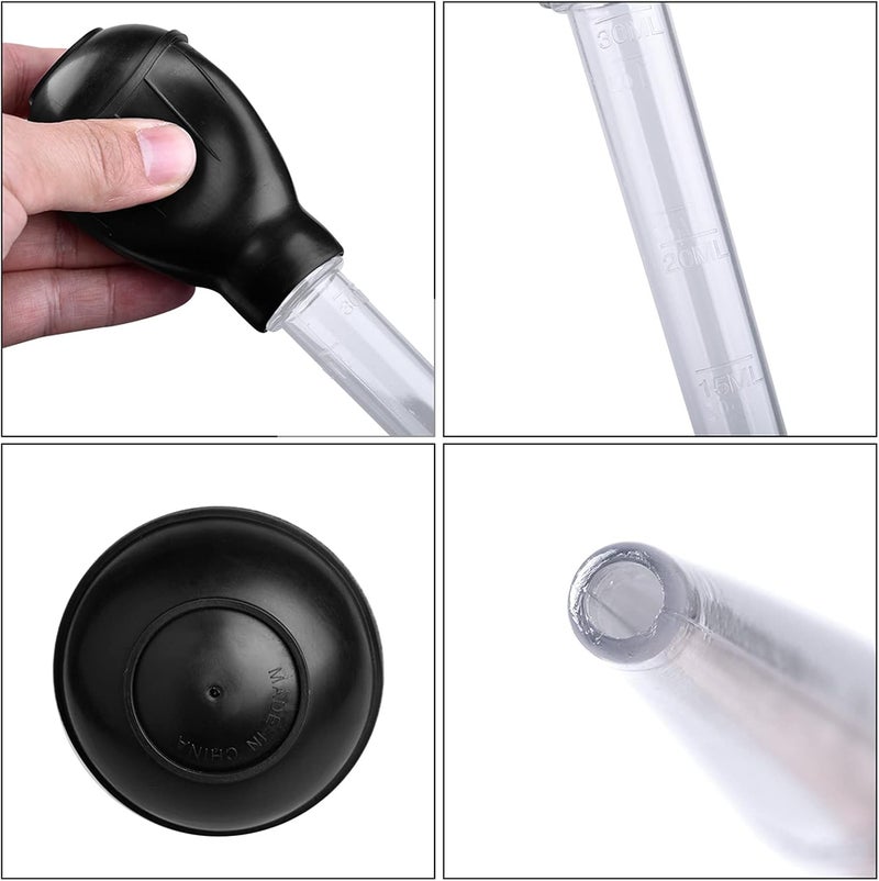 WEAVERBIRD Manual Fish Tank Water Changer Aquarium Dropper, 30ml Aquarium Clean Pipette Dropper, Fish Tank Cleaning Waste Remover, Aquarium Gravel Cleaning Straw, Black - Image 3