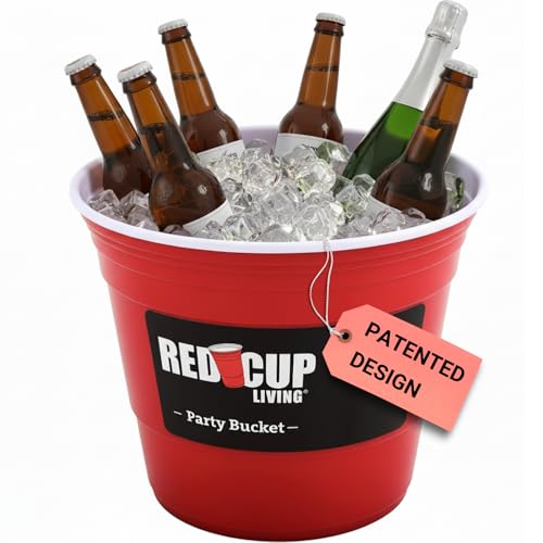 RED CUP LIVING Premium Unbreakable Ice Bucket | Double Wall Large BPA-Free Beer Bucket & Beverage Tub with Sturdy Design Dishwasher Safe | Christmas Wine Chiller, Beverage Holder, Popcorn Tub 201 Oz - Image 1