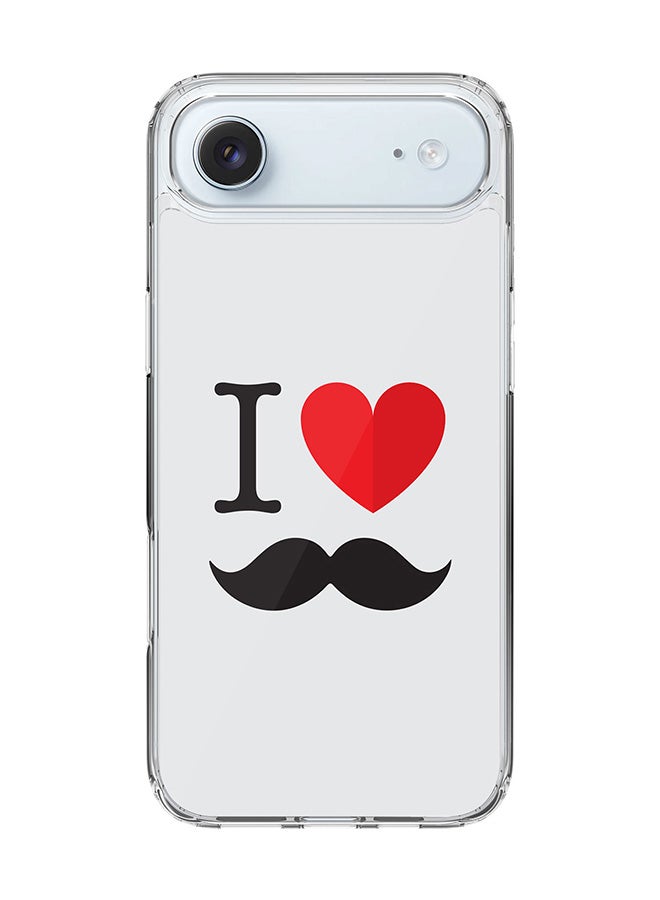 Stylizedd Classic Clear MagSafe Case for iPhone 17 Air , Hybrid Soft Case Flexible Edges Anti Drop TPU PC Gel Thin Transparent Cover [ Designed for iPhone 17 Air ] - I Love Moustashe