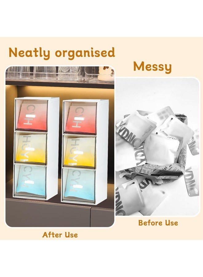 DUNISO Easy Select Tea Chest Box, 3 Compartments Tea Storage Box Holder, Tea Chest Container, Tea Storage Box for Cabinet, Countertop,Hold Tea Bags, Coffee Pods, Seasoning Packets,Sugar - Image 4