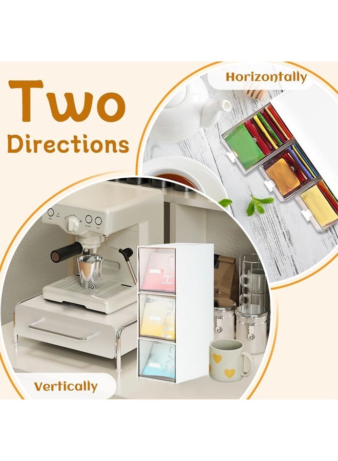 DUNISO Easy Select Tea Chest Box, 3 Compartments Tea Storage Box Holder, Tea Chest Container, Tea Storage Box for Cabinet, Countertop,Hold Tea Bags, Coffee Pods, Seasoning Packets,Sugar - Image 5