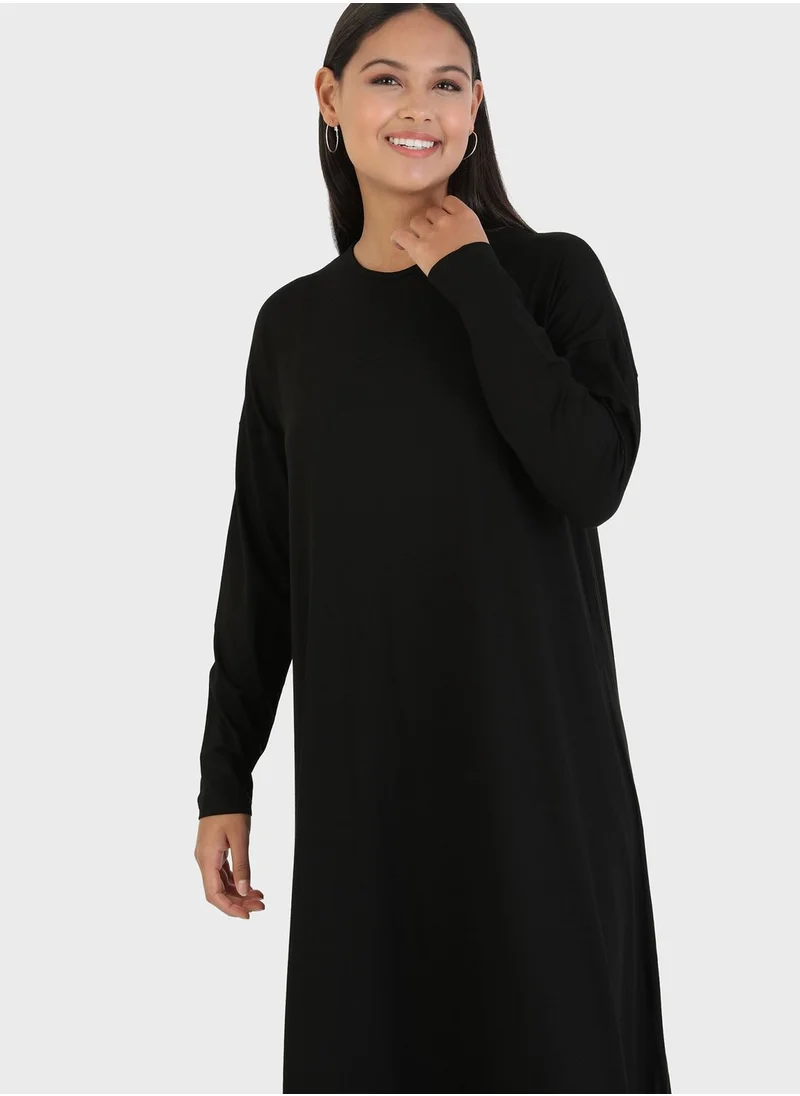 Refka by modanisa Round Neck Longline Tunic