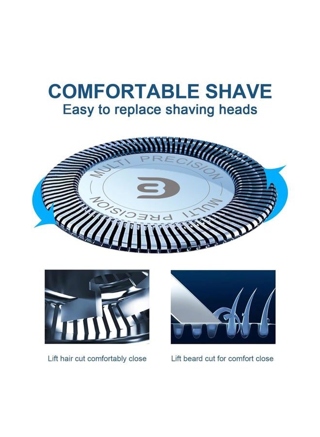 innobeaut SH30 Replacement Heads Compatible with Philips Norelco 3000, 2000, 1000 Series Shavers and S738 Click and Style, Razor Blades for S1560 Shaver - Image 3