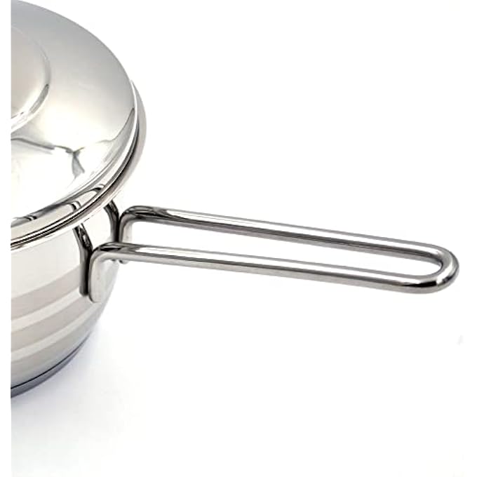 Korkmaz Astra TriPly Bottom Stainless Steel Saucepan 16X10 Cm  20 L  Stainless Steel Sandwich Bottom Induction Compatible Saucepan  Ka1892 - Image 2