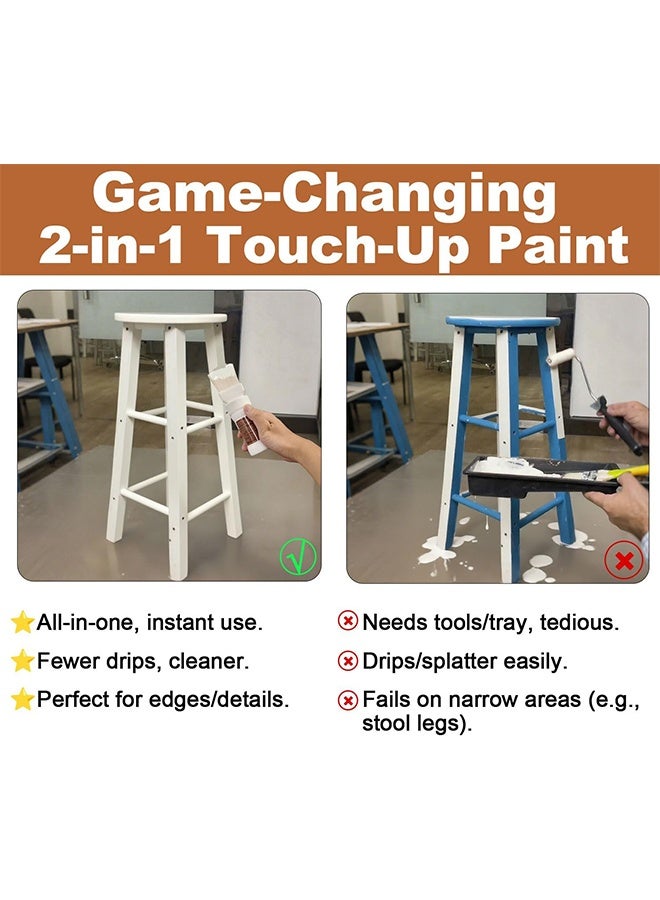 ASHILE Brush and Paint The Wood, Touch Up Paint - 5 FlOz Multi Surface Touch Up Paint Pen, Refinishing for Door, Cabinets, Wood, Furniture (White) - Image 3