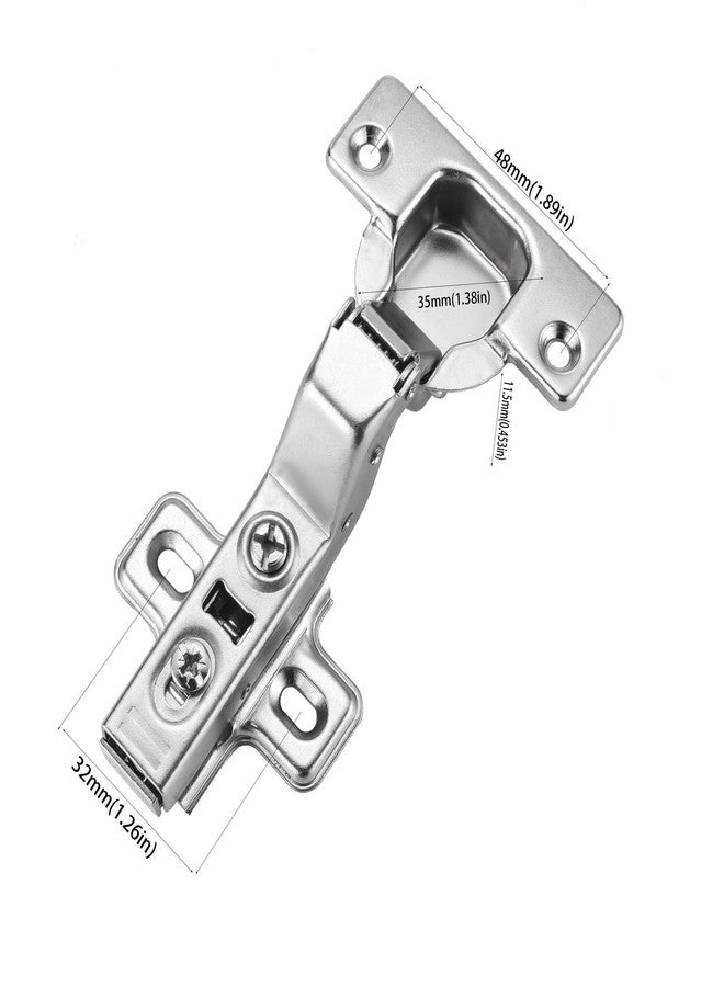 Luokim 4 Pack 2 Pairs Inset Soft Close Cabinet Hinges European Kitchen Heavy-Duty Frameless Adjustable 35mm Cup Hidden Cabinet Hinges Two-Hole Square Mounting Plate Nickel Plated Finish - Image 5