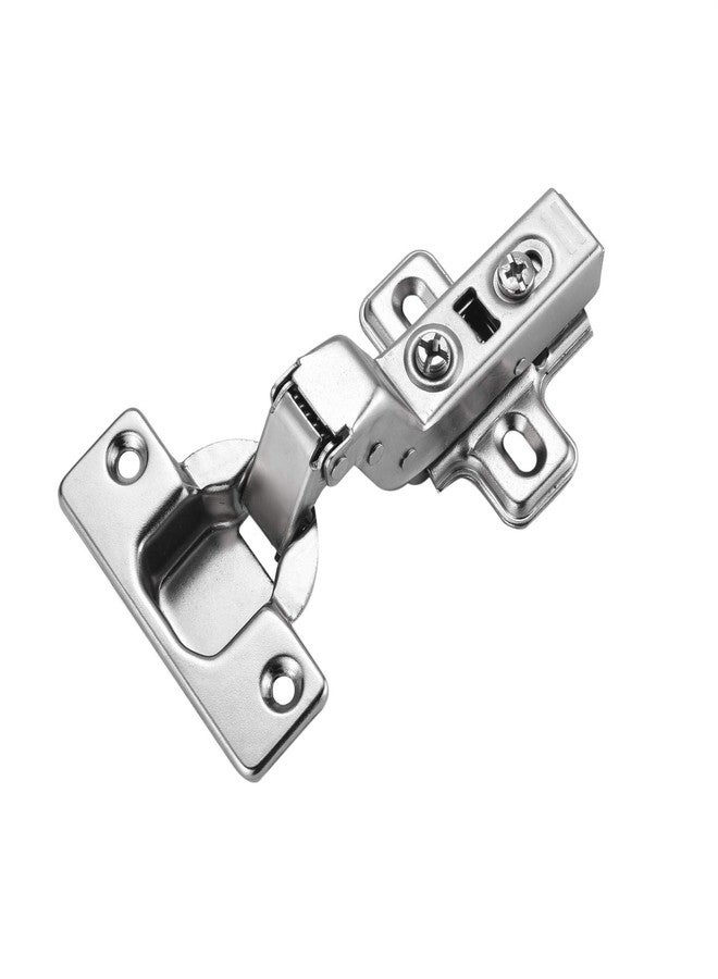 Luokim 4 Pack 2 Pairs Inset Soft Close Cabinet Hinges European Kitchen Heavy-Duty Frameless Adjustable 35mm Cup Hidden Cabinet Hinges Two-Hole Square Mounting Plate Nickel Plated Finish - Image 1