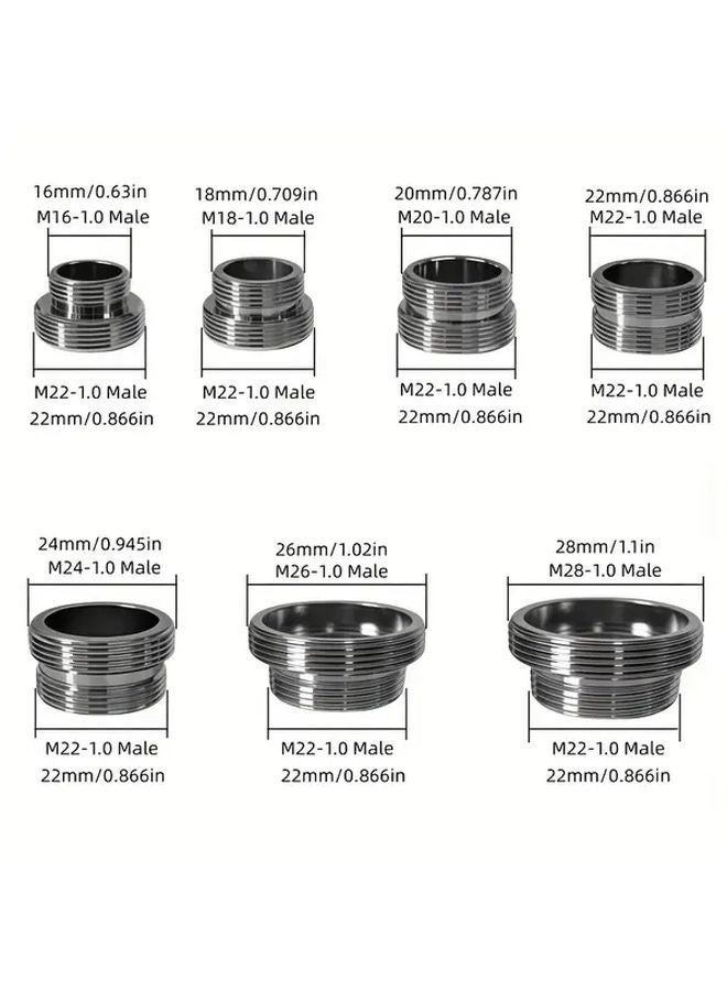 7PC Mixed Water Purifier Adapter Kit With 14 Rubber Seals M22 1 0 Brass Faucet Connector - Image 4