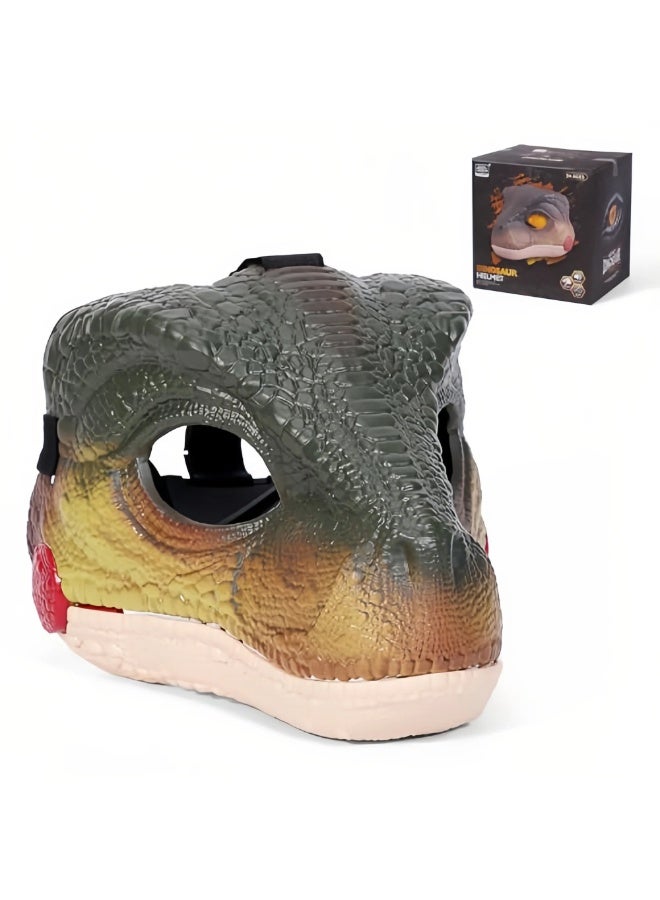 Starnearby Dinosaur Mask, Dino Mask Moving Jaw, Electric Dinosaur Toy Simulated Velociraptor Face Mask with Open Mouth Sound Effect for Kids Adults Funny Cosplay Gift Halloween Mask - Image 1