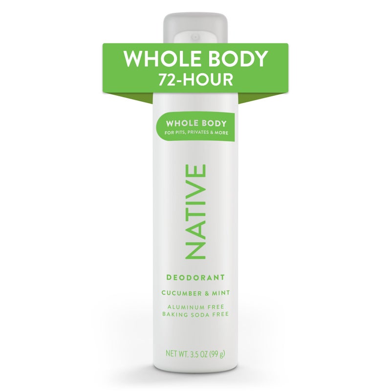 Native Whole Body Deodorant Spray Contains Naturally Derived Ingredients  Deodorant for Women & Men | 72 Hour Odor Protection  Aluminum Free with Coconut Oil and Shea Butter | Cucumber & Mint - Image 1