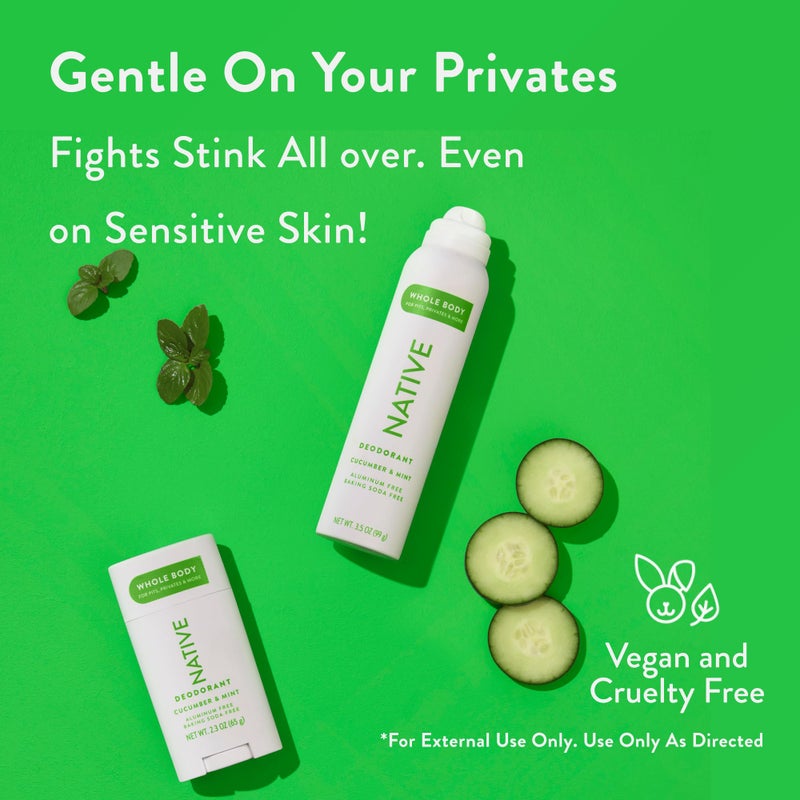 Native Whole Body Deodorant Spray Contains Naturally Derived Ingredients  Deodorant for Women & Men | 72 Hour Odor Protection  Aluminum Free with Coconut Oil and Shea Butter | Cucumber & Mint - Image 4