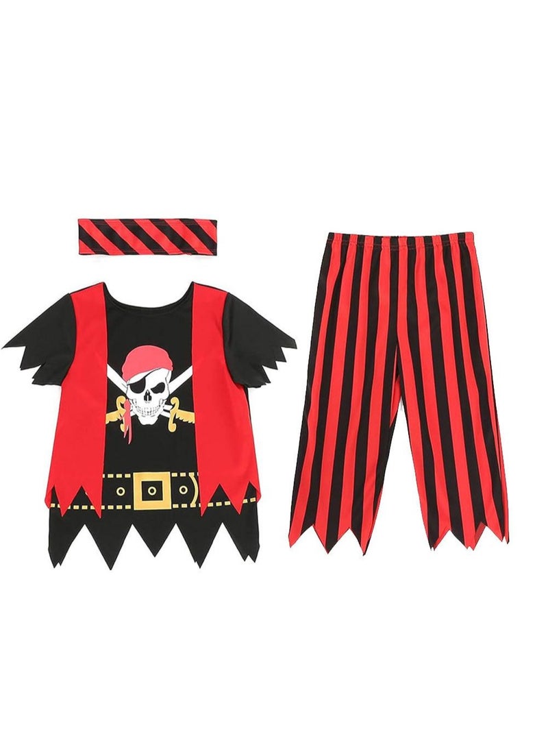 NIBEMINENT Halloween children's costumes, Caribbean Pirates, Captain Jack, boys and girls, school and kindergarten performance costume sets - Image 1