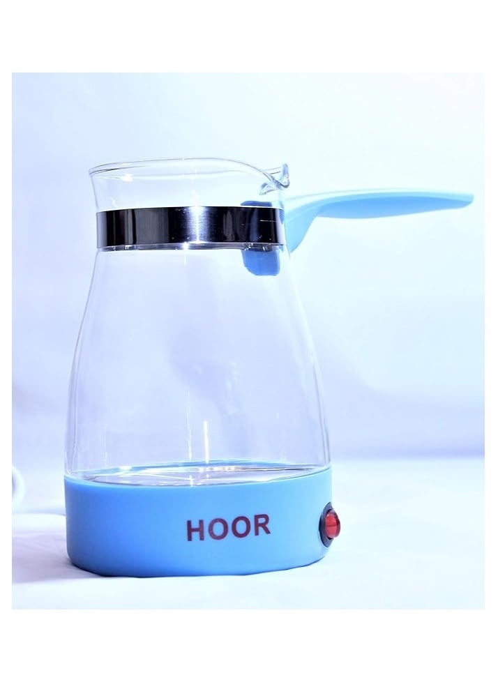 HOOR - Modern design, high quality electric ground Turkish coffee maker with a comfortable blue handle - Image 1