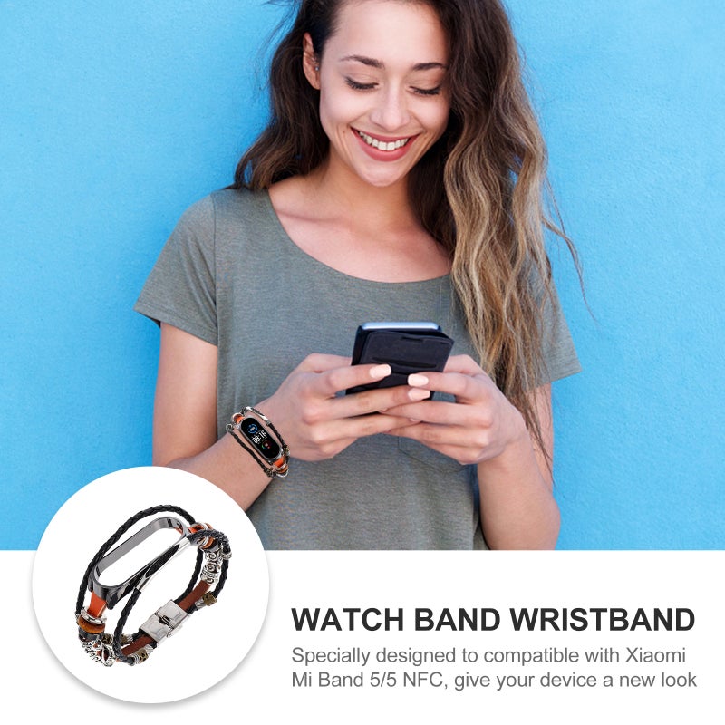 Pulesera NFC, Vintage DIY Strap for Xiaomi Mi Band 5/5 NFC, Adjustable Wristband - Image 5