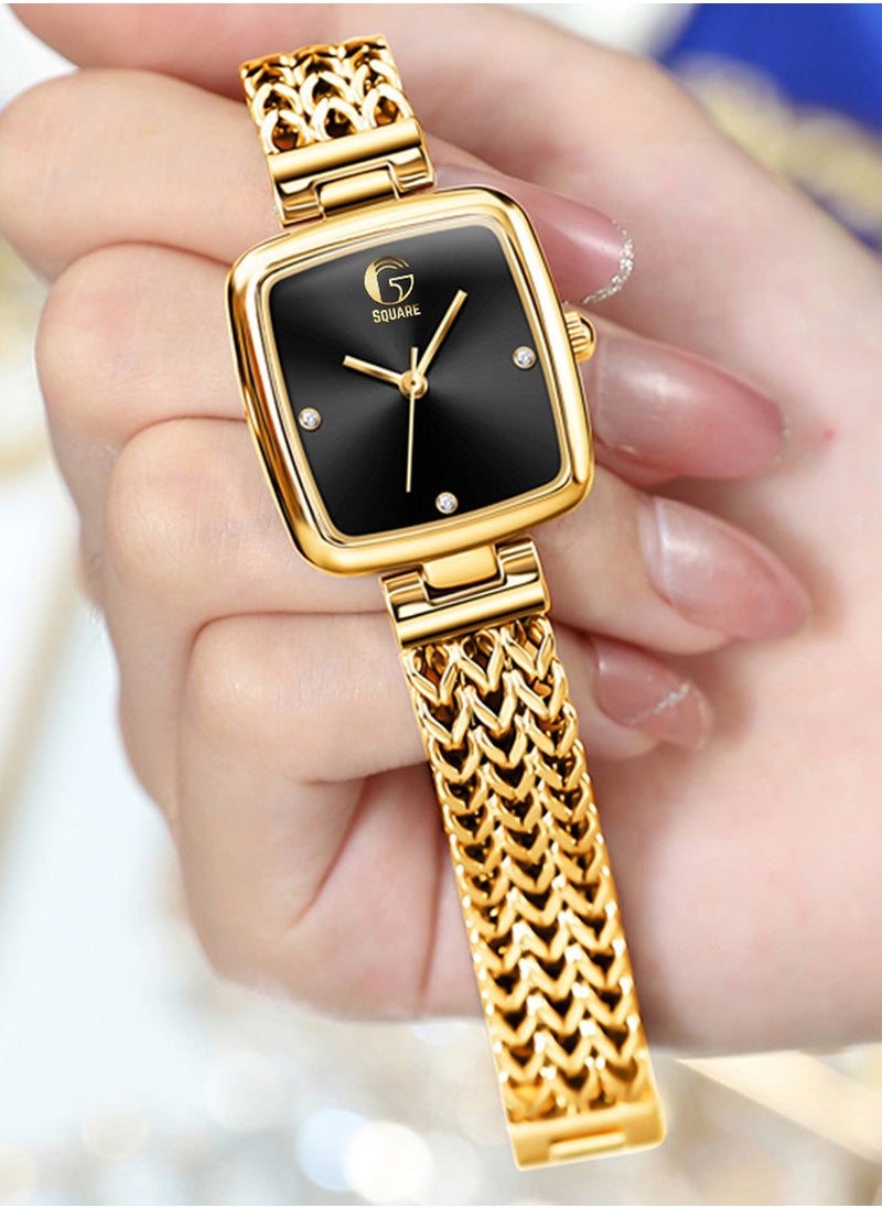 Gsquare Women Analog Quartz Black Dial Stainless Steel Band Watch - 9948  - Image 3