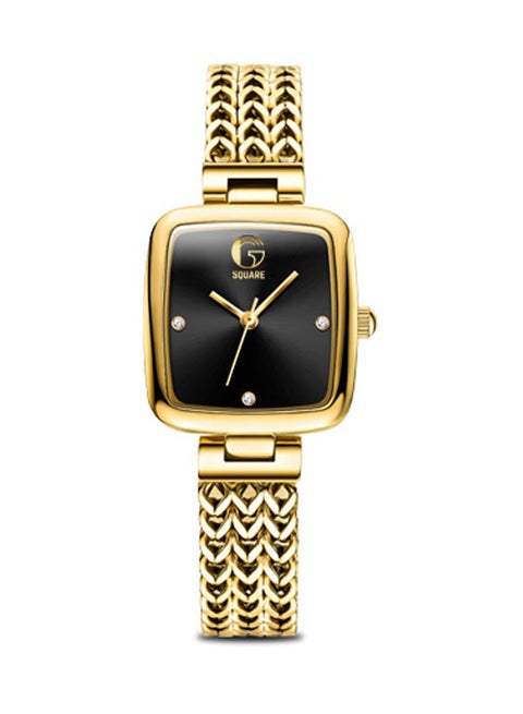 Women Analog Quartz Black Dial Stainless Steel Band Watch - 9948