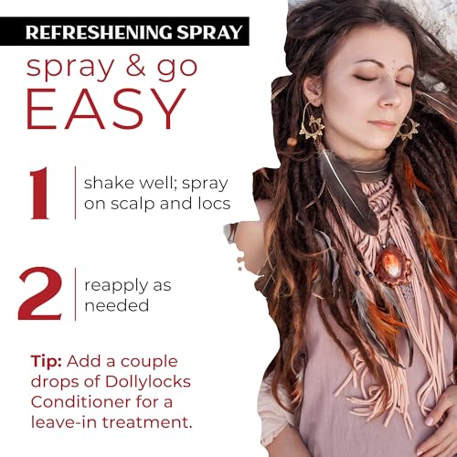 Dollylocks Dreadlock Refreshening Spray for Locs - Pepe Le Rosemary, Peppermint Lemon and Rosemary Scent - Residue-free and Sulfate-free Loc and Scalp Refreshing Spray for Dreadlocks, 8oz - Image 3