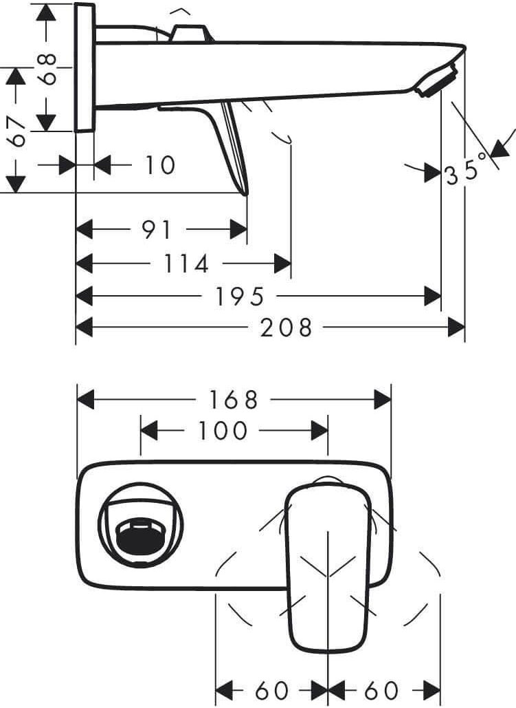 Hansgrohe Hansgrohe Wall Mounted Basin Mixer LOGIS  - Image 3