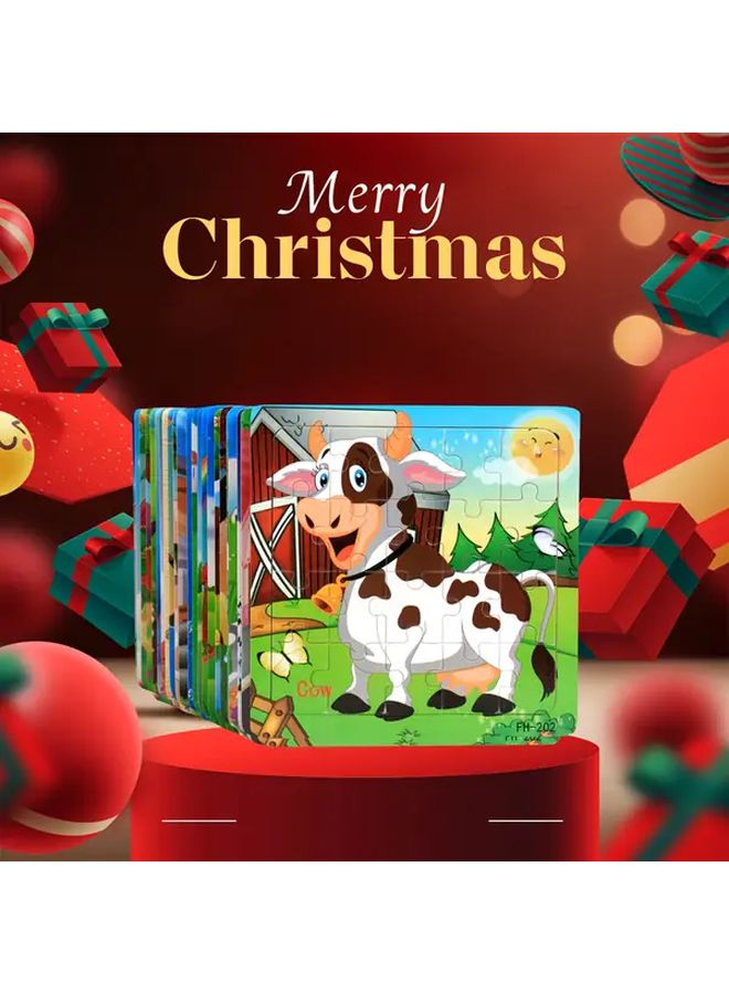 20Pcs Wooden Car Jigsaw Puzzles For Kids Enhance Attention Develop Patience Toy Gift - Image 2