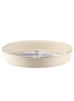 Bister Granite Round Baking Oven Tray 32Cm  Made of High Quality Nonstick With Flat Bottom Suitable For Oven Beige Color.  - Image 2