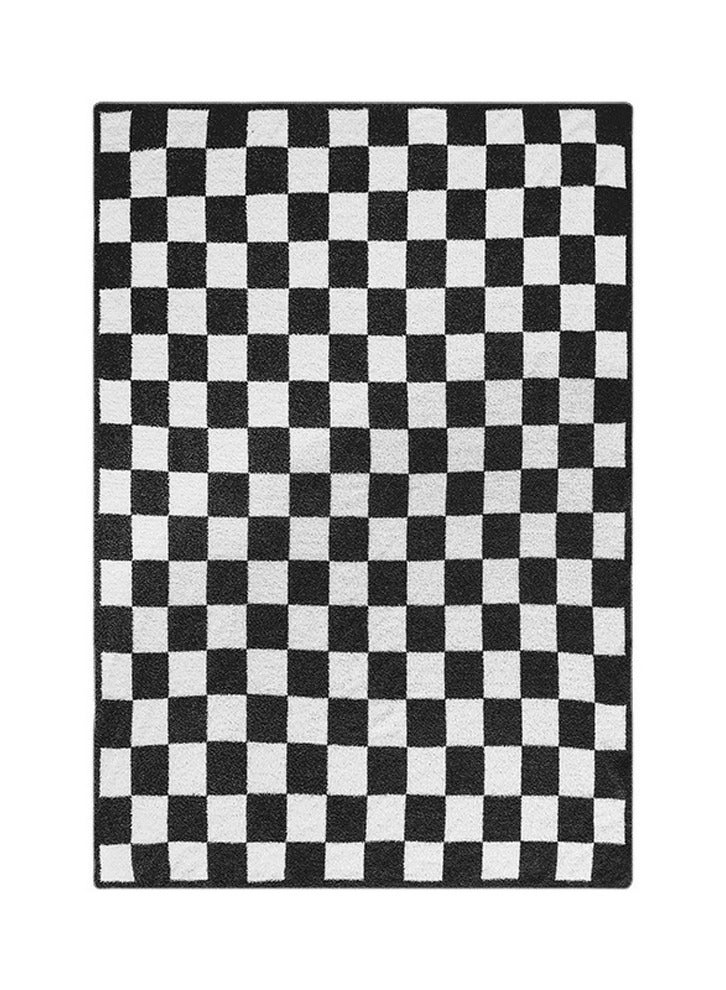 إسكدنيا رقعة الشطرنج نمط بطانية ناعمة دافئة أسود / أبيض - Image 3