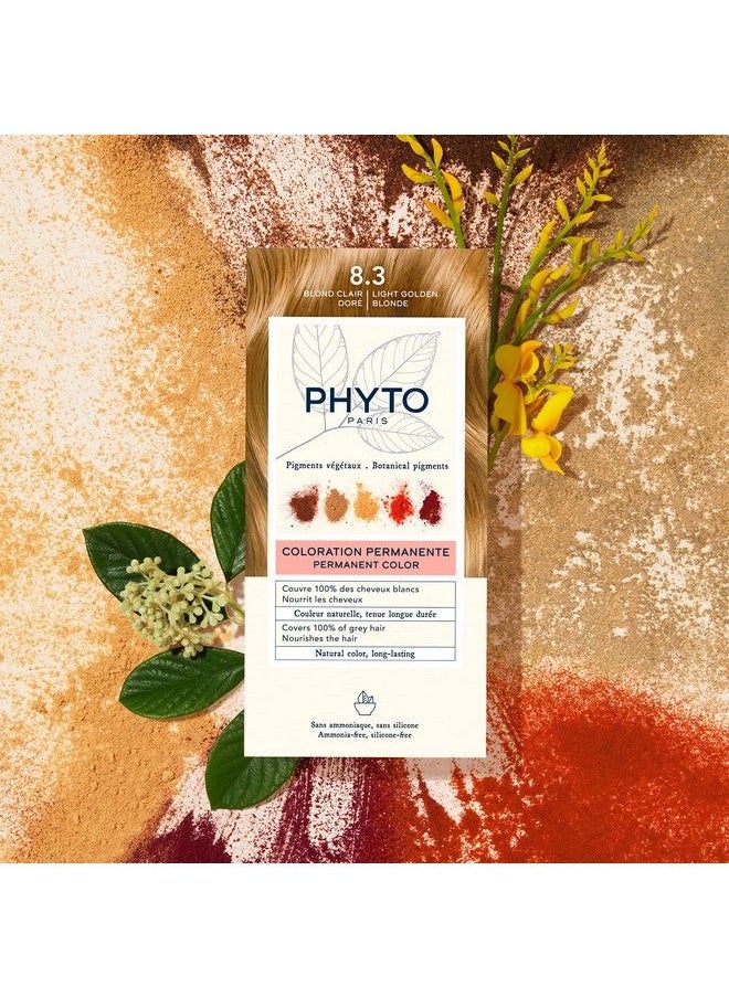 Phyto صبغة الشعر الدائمة Phyto Phytocolor، 8.3 أشقر ذهبي فاتح مع أصباغ نباتية، تغطية شعر رمادية 100%، خالية من الأمونيا، خالية من Ppd، خالية من الموارد، 0.42 أونصة.  - Image 5