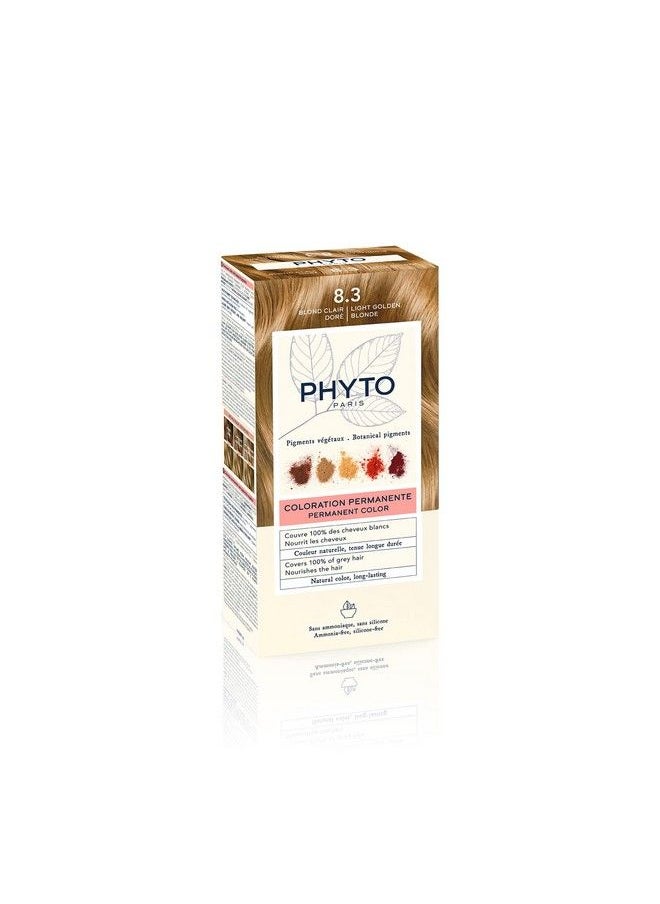 Phyto صبغة الشعر الدائمة Phyto Phytocolor، 8.3 أشقر ذهبي فاتح مع أصباغ نباتية، تغطية شعر رمادية 100%، خالية من الأمونيا، خالية من Ppd، خالية من الموارد، 0.42 أونصة.  - Image 3