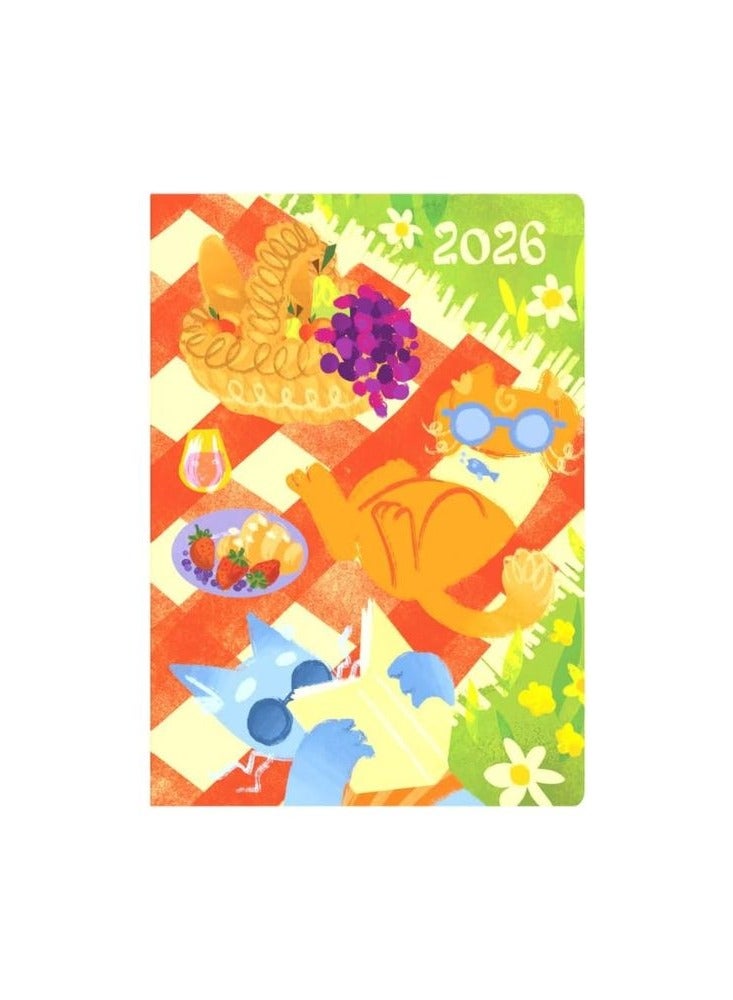 Collins - Bella Ramsay Cat - 2026 12 Month Calendar Year Planner, Week-To-View Diary, A5 Hard Cover - Picnic (E-CA153.PC-26) - Image 2