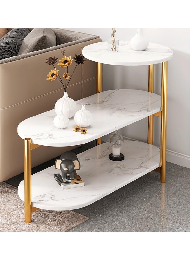 DubaiGallery Sofa Side Table Apartment Living Room Multi-Layer Coffee Table Luxury Light Coffee Tables Simple Modern Home Furniture for Living Room Small Round Table  - Image 1