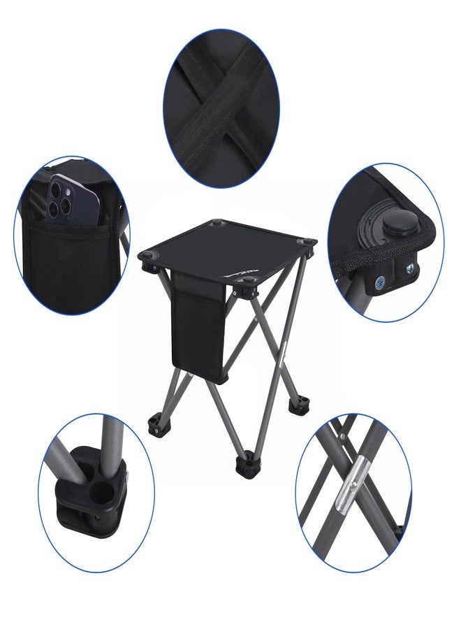 Roptat Camping Stool,Portable Folding Compact Lightweight Stool Seat for Camping Fishing Hiking Gardening Outdoor Walking Backpacking Travelling and Beach with Carry Bag (Grey) - Image 3