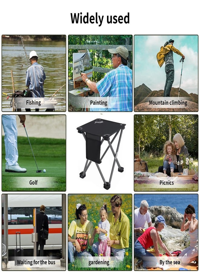 Roptat Camping Stool,Portable Folding Compact Lightweight Stool Seat for Camping Fishing Hiking Gardening Outdoor Walking Backpacking Travelling and Beach with Carry Bag (Grey) - Image 5