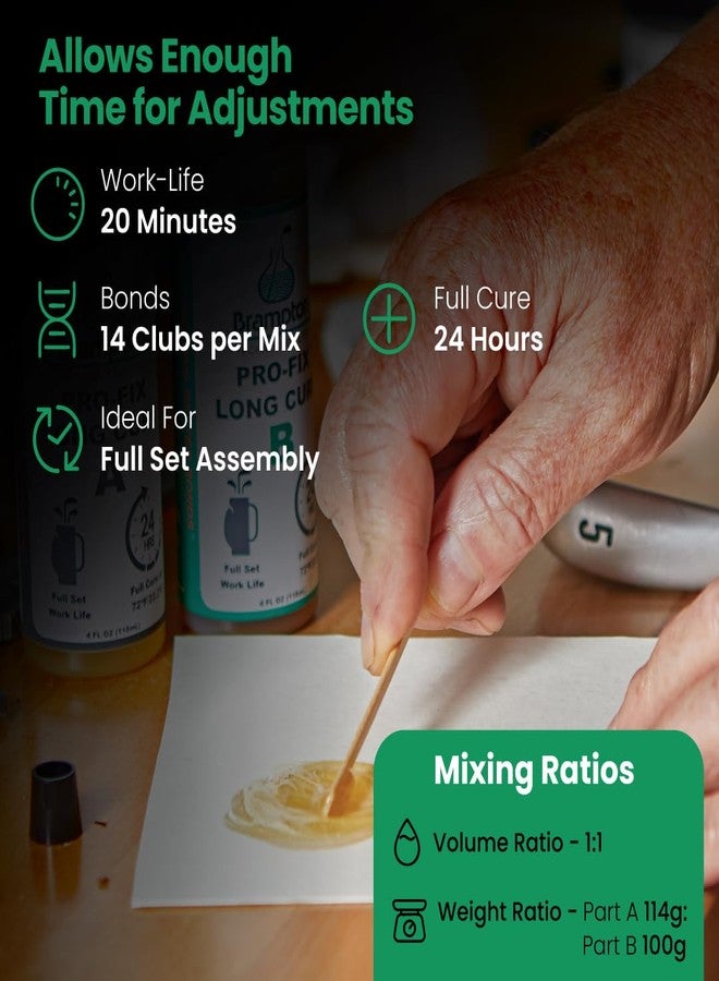 BRAMPTON TECHNOLOGY, LTD. Brampton PRO-FIX Long Cure Golf Epoxy - Full Set Work Life - Extra Strength - Golf Epoxy for All Golf Shafts, Golf Heads, Drivers, Putters, and Irons - Engineered for The Golf Industry (8 oz Kit) - Image 3