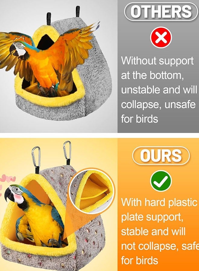 الضفدع الحقيقي بيت عش طيور كبير، سرير طيور مريح للقفص مع حصيرة، أرجوحة معلقة، كوخ مخبأ للببغاوات الرمادية الأفريقية والأمازونية - Image 2