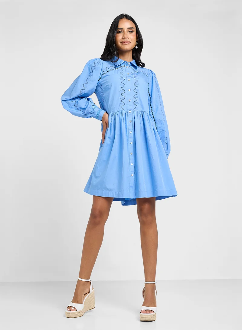 YAS Eyelet Mini Dress
