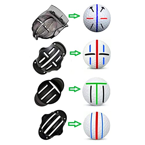 Eeokoka 8 Pack Precision Golf Ball Marker, Upgrade Golf Accessories, 4 Golf Ball Marking Stencils and 4 Colors Golf Ball Markers, Golf Ball Line Marker Tool, Golf Ball Alignment and Identification Tool - Image 2