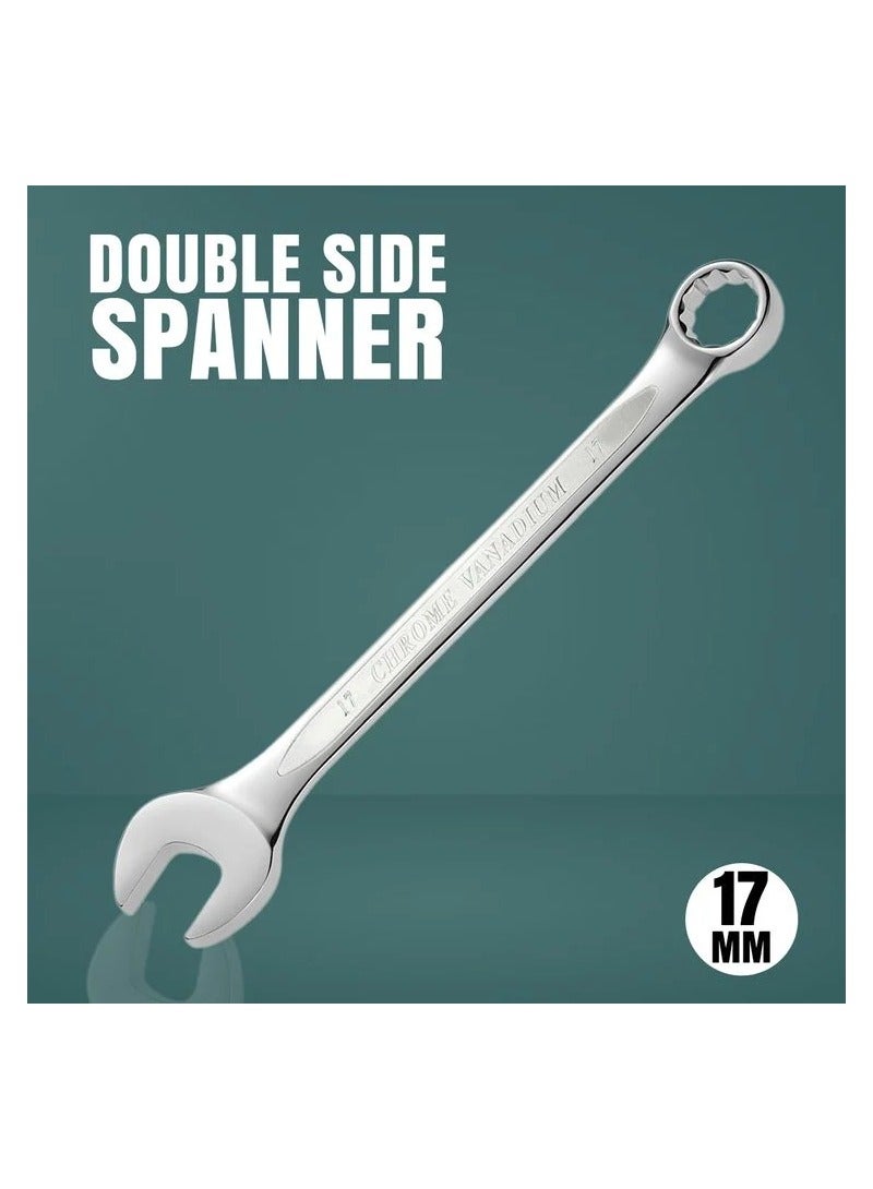 TOTAL 17 Size Double Side Spanner Combination Ring Open End Spanner Chrome Vanadium 1 Pcs TCSPA171 - Image 1