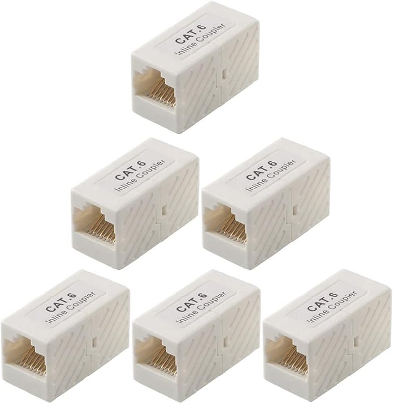 Greluma Daily universal pick 6pcs RJ45 CAT6 Female to Female Inline Coupler Carefully engineered build - Image 1