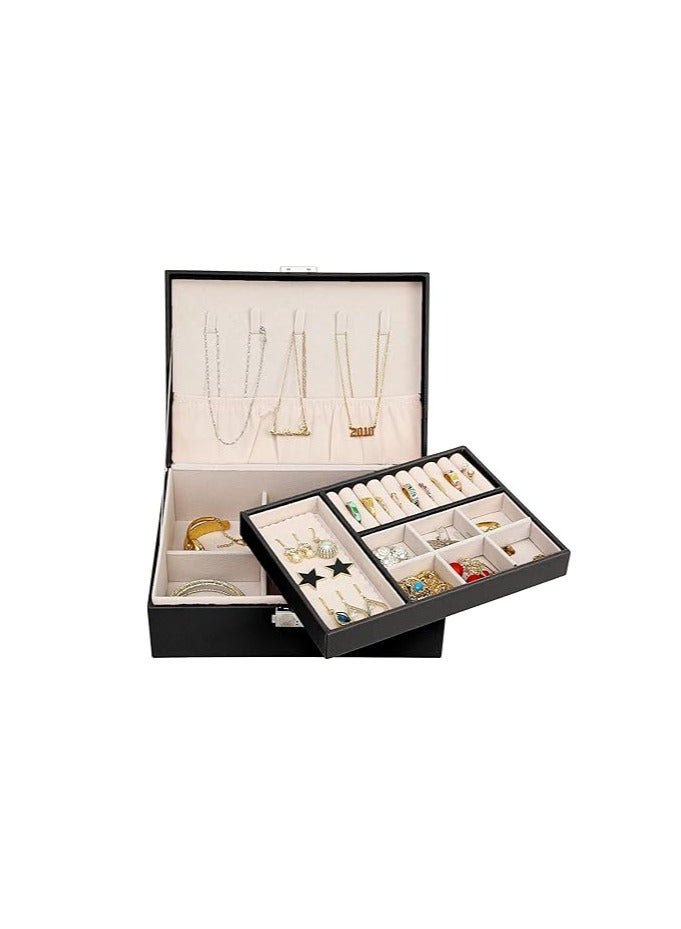 Spaceshoop Large Capacity Jewelry Box Travel Jewelry Organizer Multifunctional Necklace Earring Ring Storage Box Women Gift - Image 2