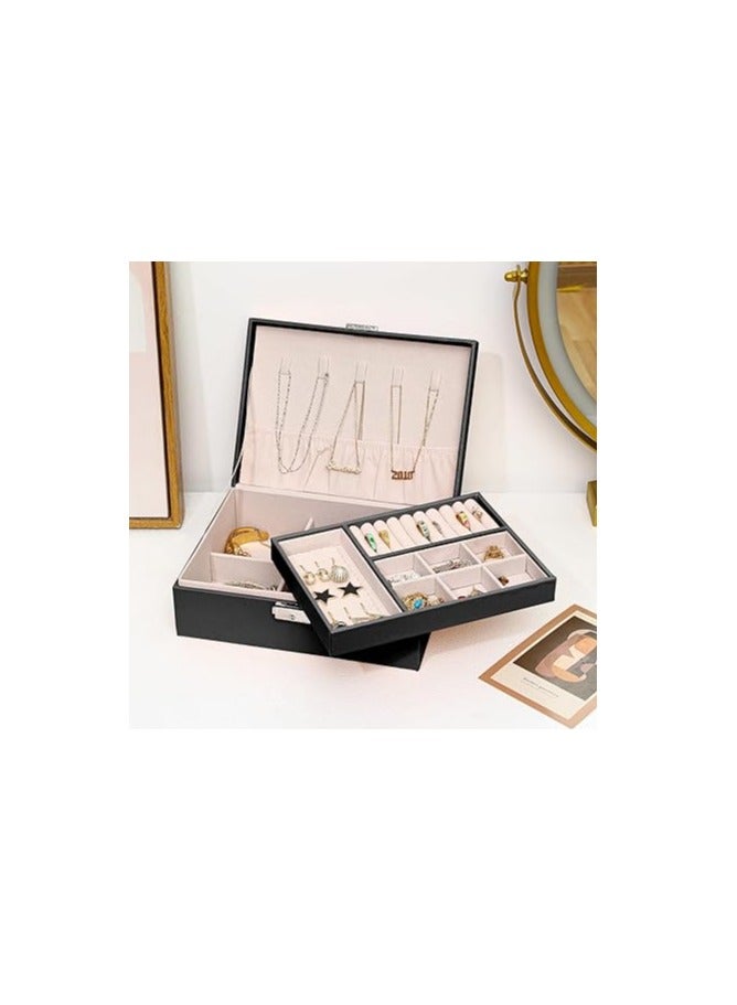 Spaceshoop Large Capacity Jewelry Box Travel Jewelry Organizer Multifunctional Necklace Earring Ring Storage Box Women Gift - Image 3