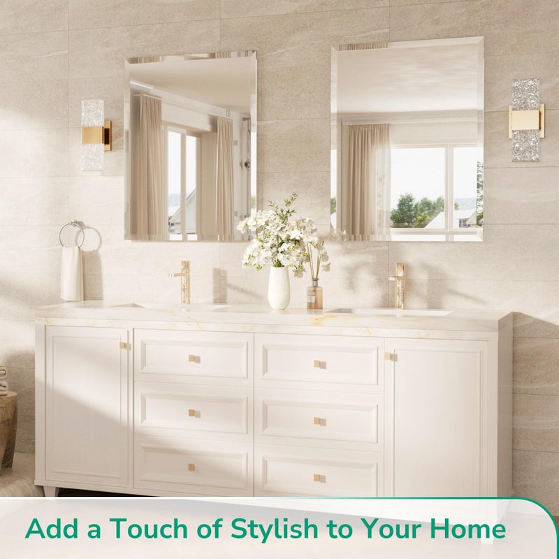 TokeShimi 24x36 Beveled Wall Mirror Decorative, Bathroom Vanity Mirrored with 1" Beveled Edge, Shatterproof Modern Frameless Mirror Bathroom Rectangle for Living Room, Entryway, Restroom - Image 2