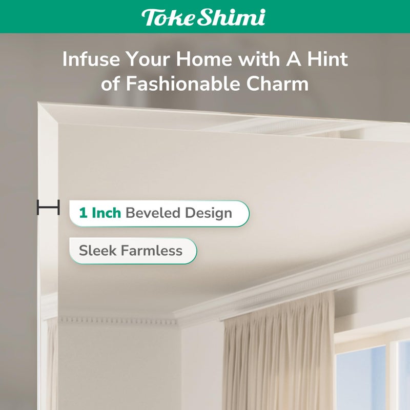 TokeShimi 24x36 Beveled Wall Mirror Decorative, Bathroom Vanity Mirrored with 1" Beveled Edge, Shatterproof Modern Frameless Mirror Bathroom Rectangle for Living Room, Entryway, Restroom - Image 5