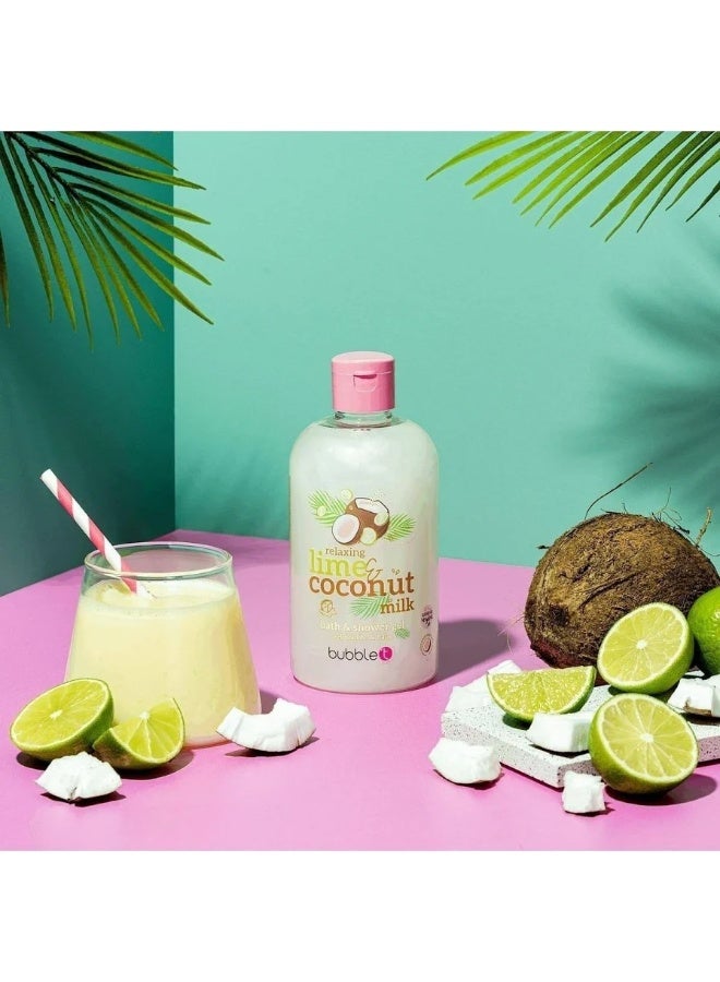 Bubble T Relaxing Lime & Coconut Milk Bath & Shower Gel 500ml - Image 3